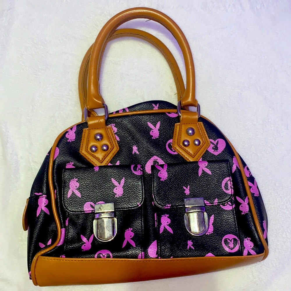Playboy Monogram Black and Pink Purse